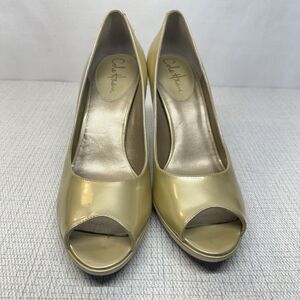 Cole Haan Gold Peep Toe Heels